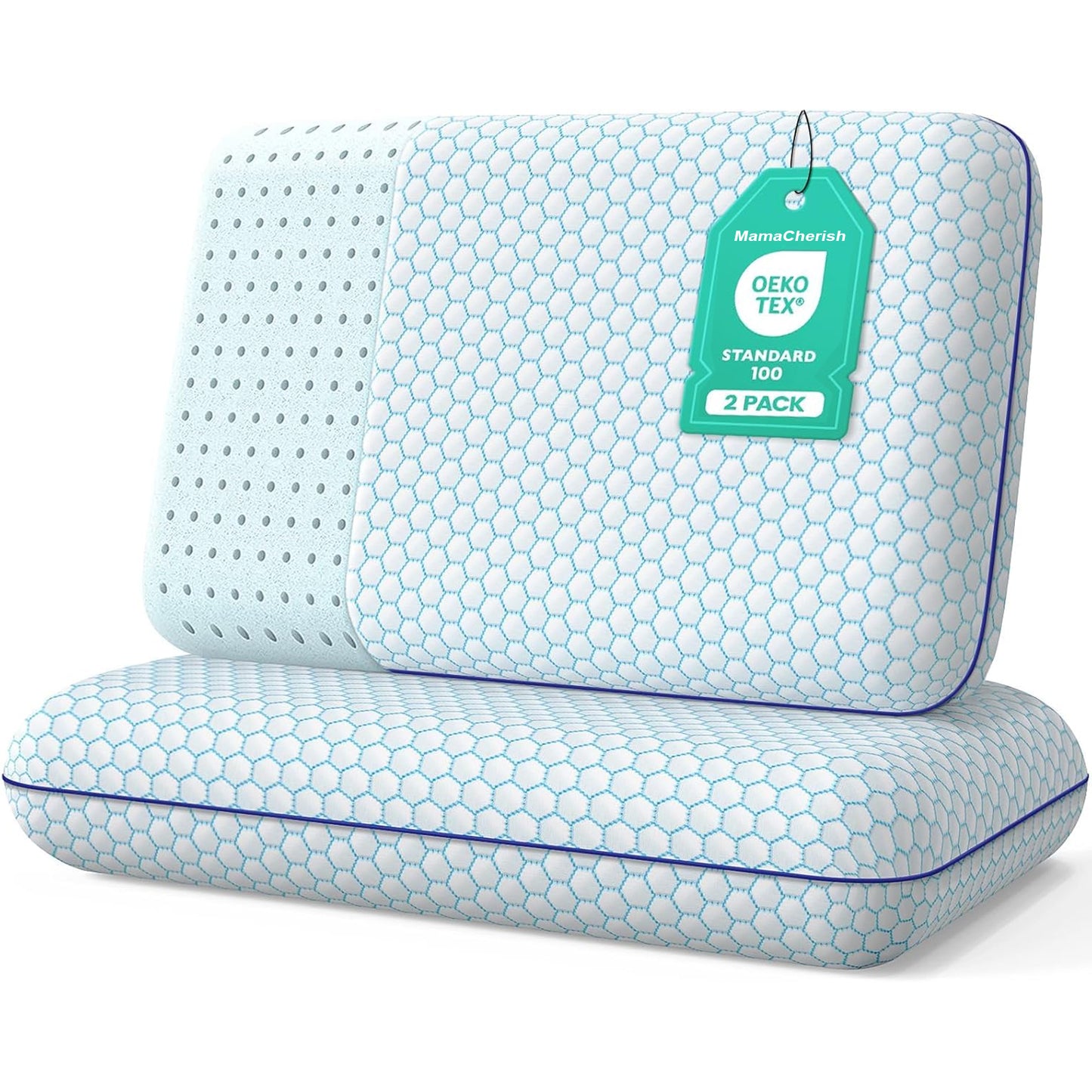 Cooling Memory Foam Pillow Set – Adjustable Comfort for All Sleep Positions