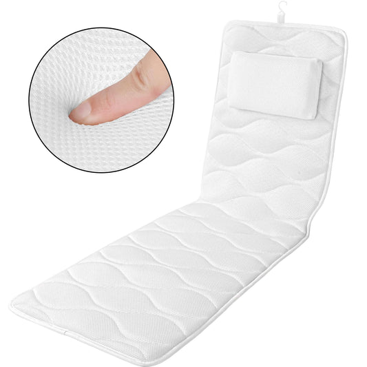 Luxury Bath Pillow – Extra Thick Neck, Head & Back Support with 17 Suction Cups