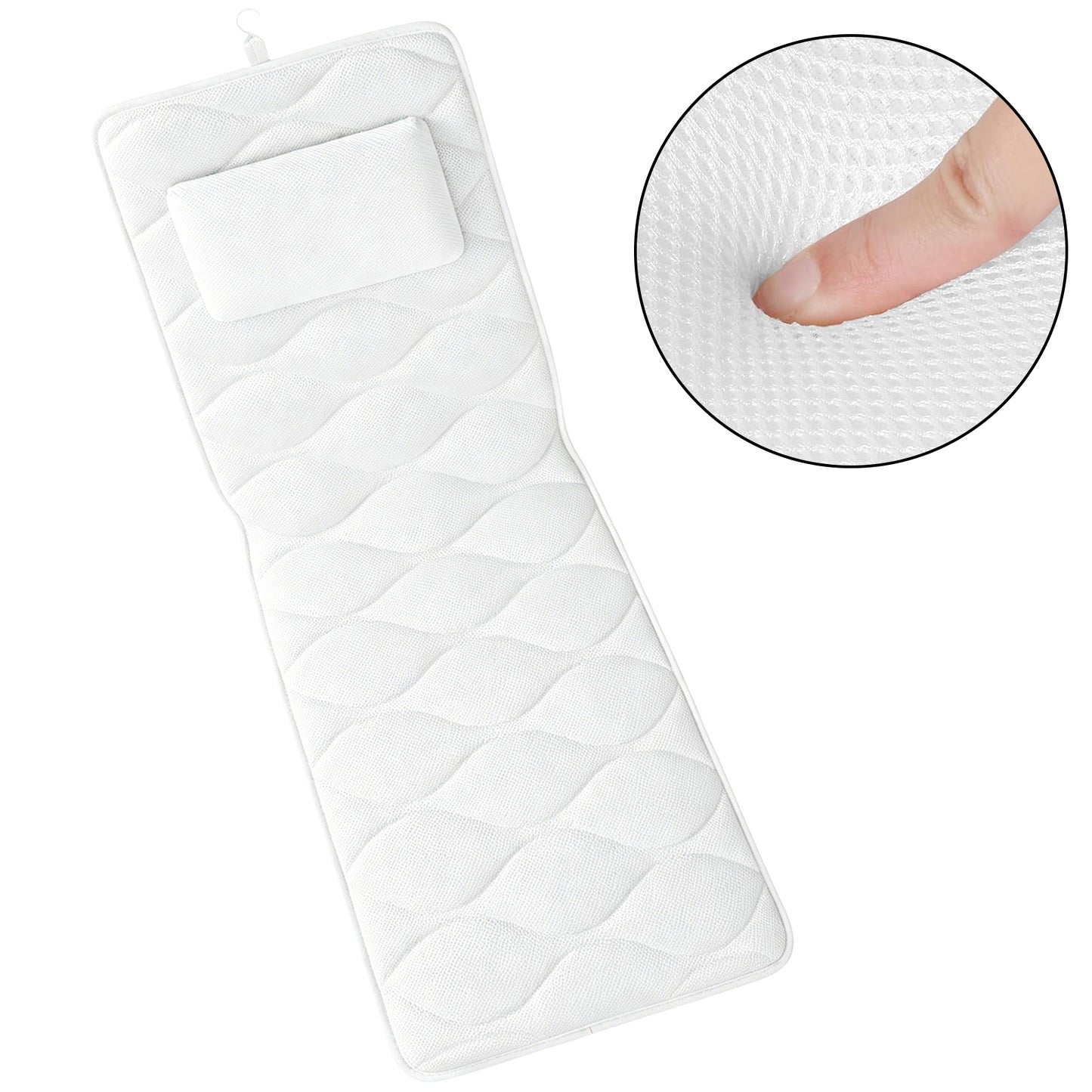Luxury Bath Pillow – Extra Thick Neck, Head & Back Support with 17 Suction Cups
