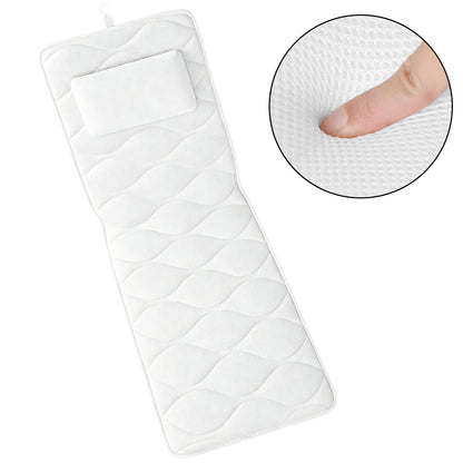 Luxury Bath Pillow – Extra Thick Neck, Head & Back Support with 17 Suction Cups
