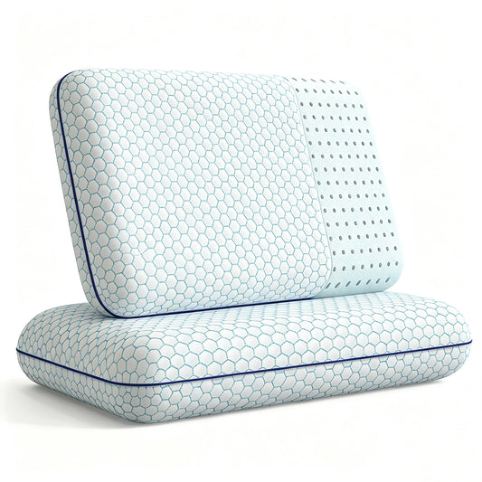 Cooling Memory Foam Pillow Set – Adjustable Comfort for All Sleep Positions