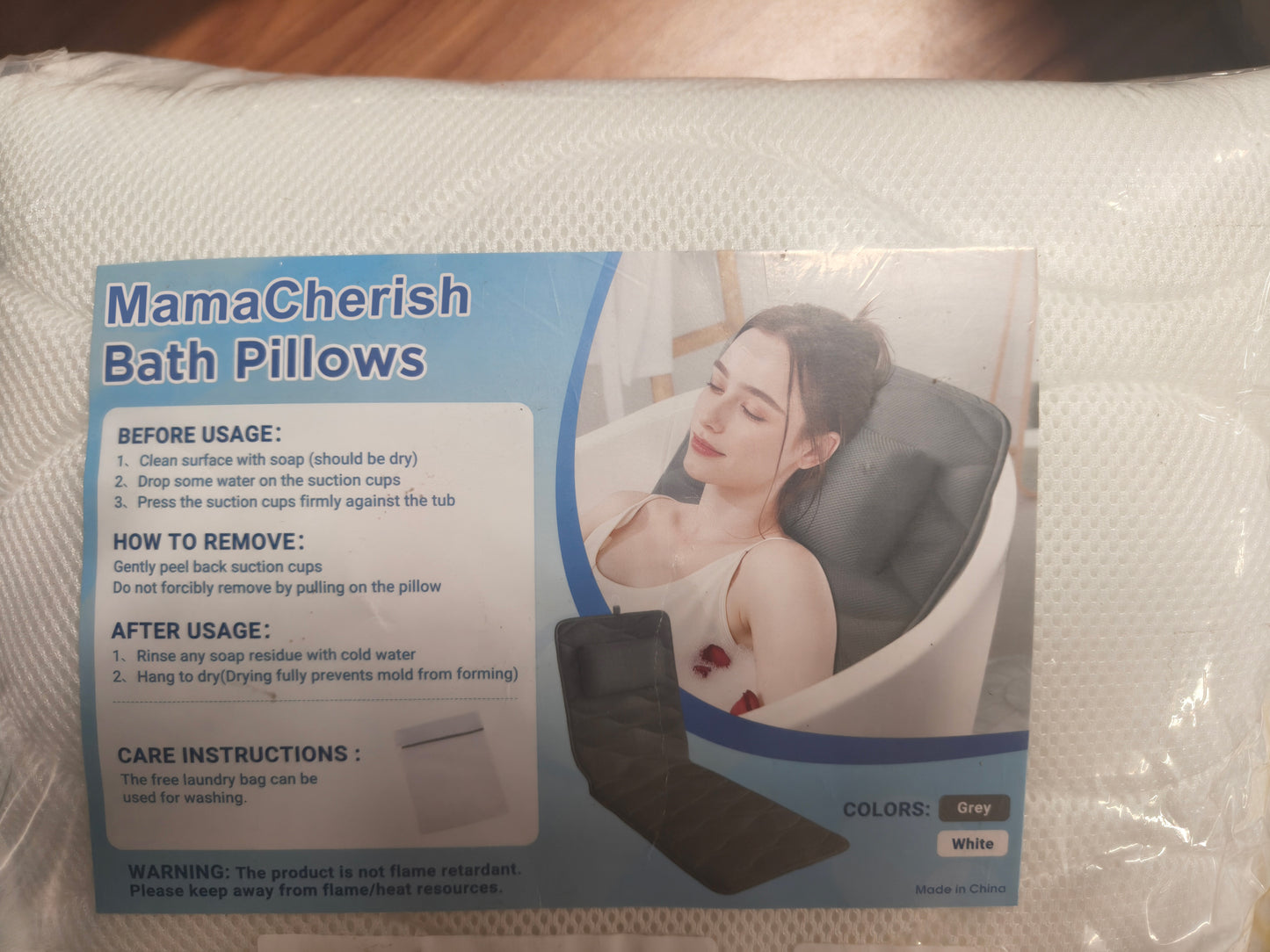 Luxury Bath Pillow – Extra Thick Neck, Head & Back Support with 17 Suction Cups
